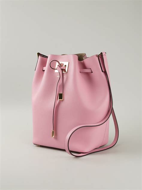 pink bucket bag with gold holder ring|Amazon.com: Pink Bucket Purse.